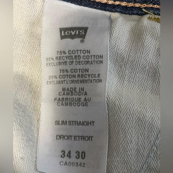 LEVI’S 514 ECO performance jeans.  Size 34x30.  Slim straight fit. - Picture 5 of 5